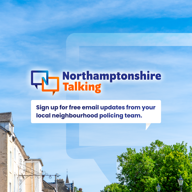 Northamptonshire Talking logo with overlapping speech bubbles above text reading