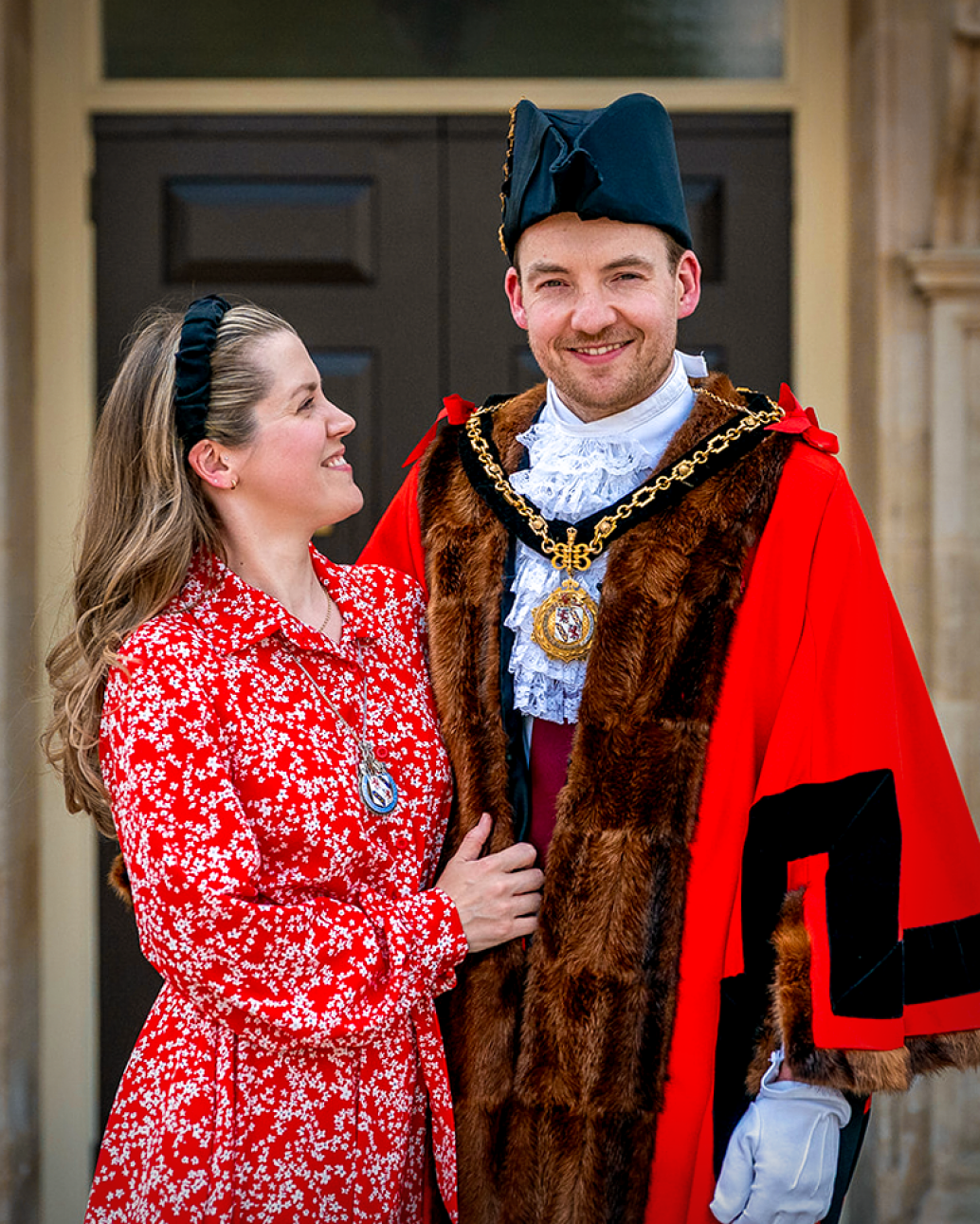 Image showing Brackley Town Mayor, Cllr Jason Kew, stood beside his consort, Mrs Jade Kew.
