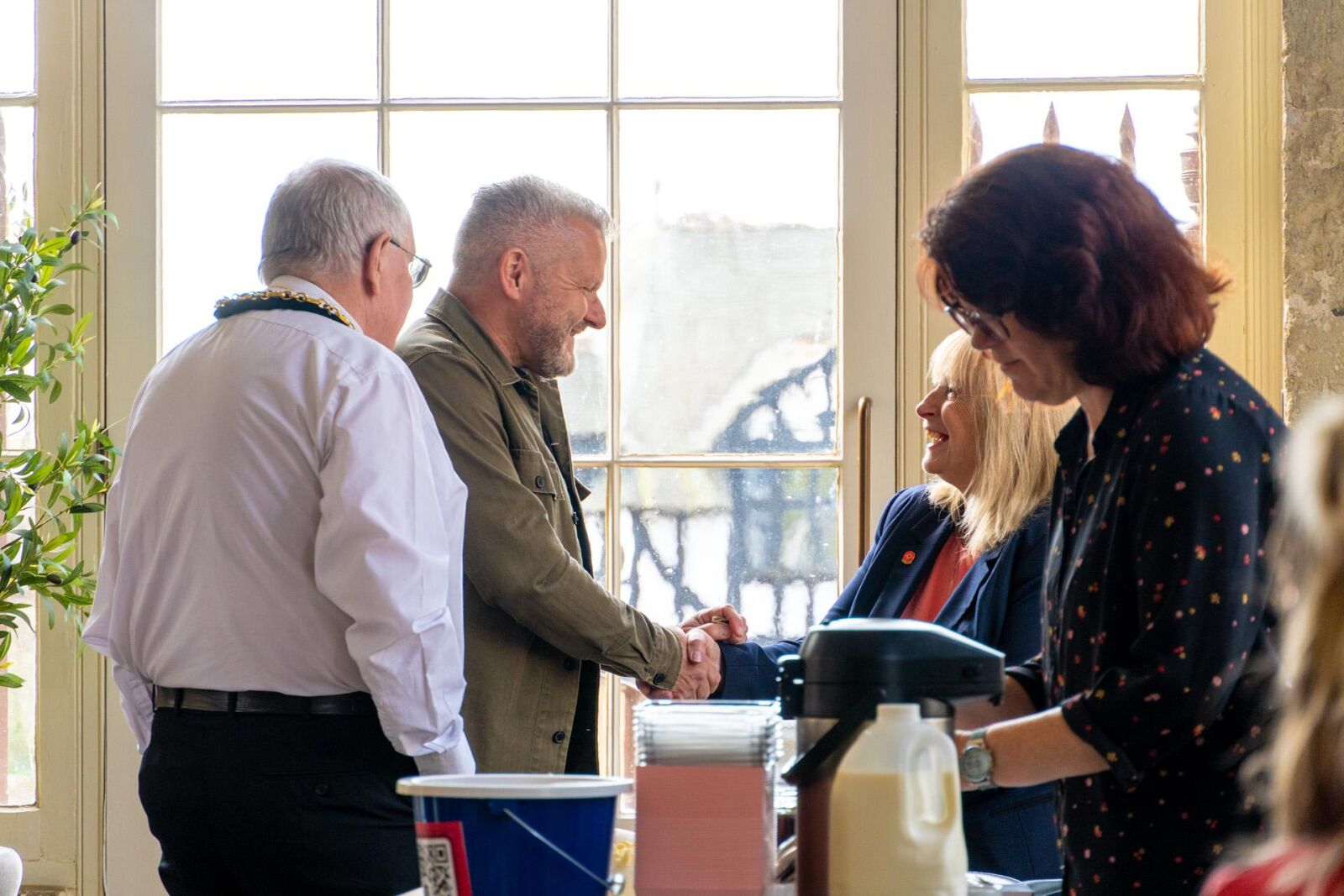 The Mayor chatting with residents